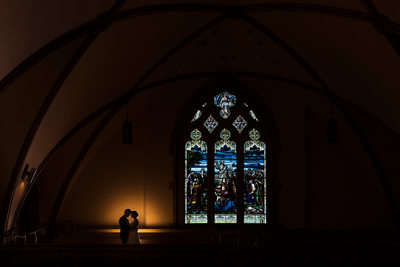 Bride and Groom at Rosedale United Church on Wedding