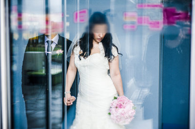 Bride and Groom Abstract at Aloft Vaughan Mills Hotel