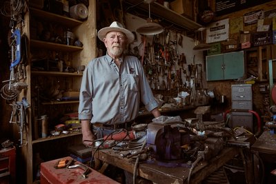 Saskatchewan Farmer in Garage