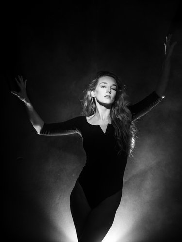 editorial black and white female portrait