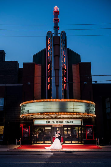 Couple Under the Marquee at Eglinton Grand