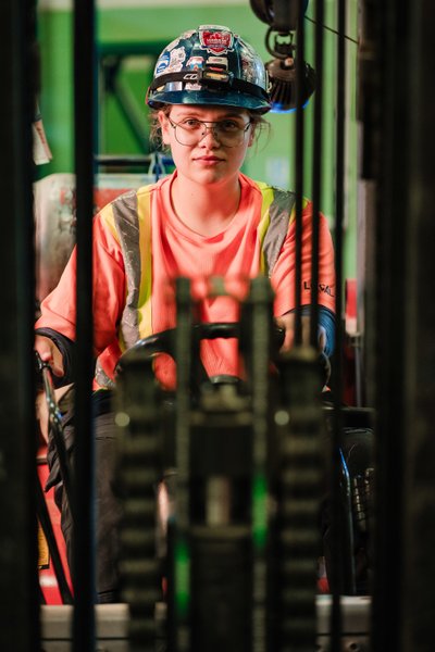 women forklift operator portrait