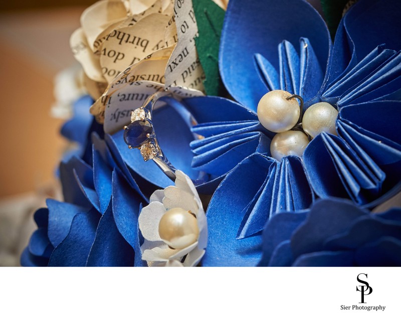 Detail Photography of Engagement Ring & Bridal Bouquet 