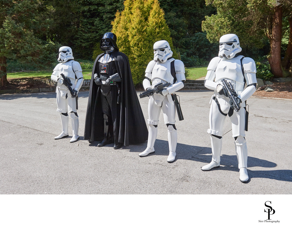 Whirlow Brook Hall Sheffield Darth Vader Wedding Guest