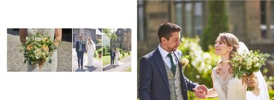 Bride and Groom in Cressbrook Hall Grounds