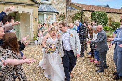 Wedding Day Confetti at East Afton Barn Isle of Wight