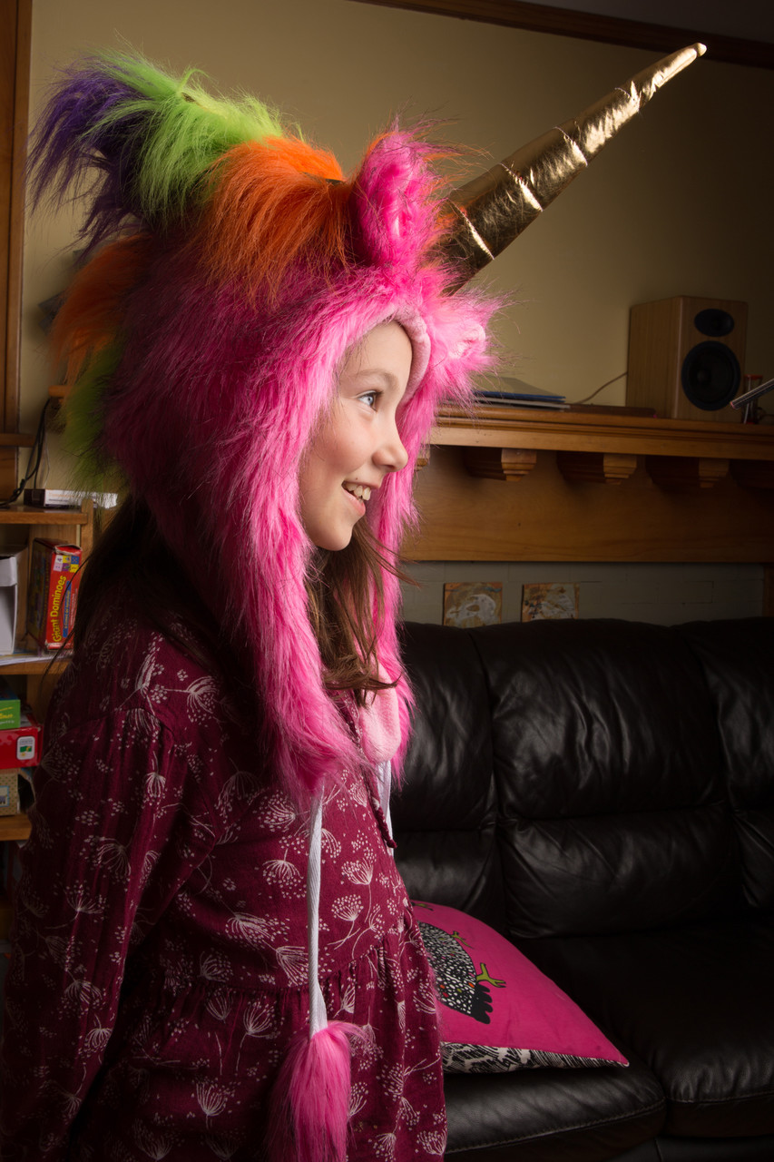 young girl unicorn hat