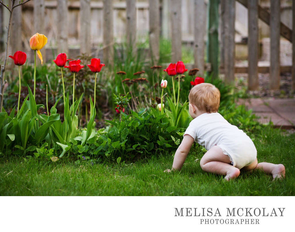 He Loves Tulips | Baby Photojournalism | Northern Mi