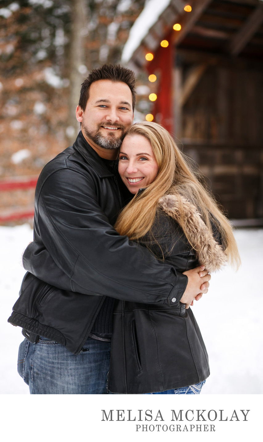 Winter Hugs | Holiday Couples Portrait | TC, Mi