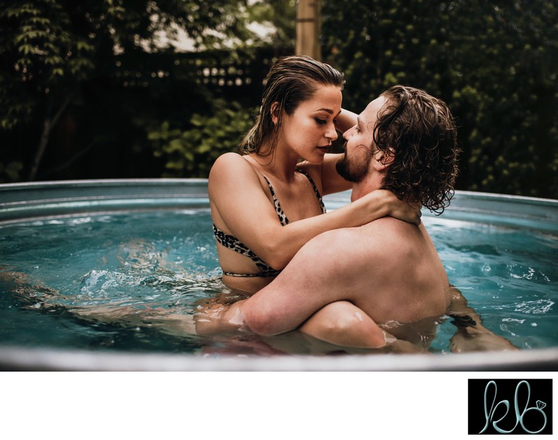 Couple Heating things up in the Pool
