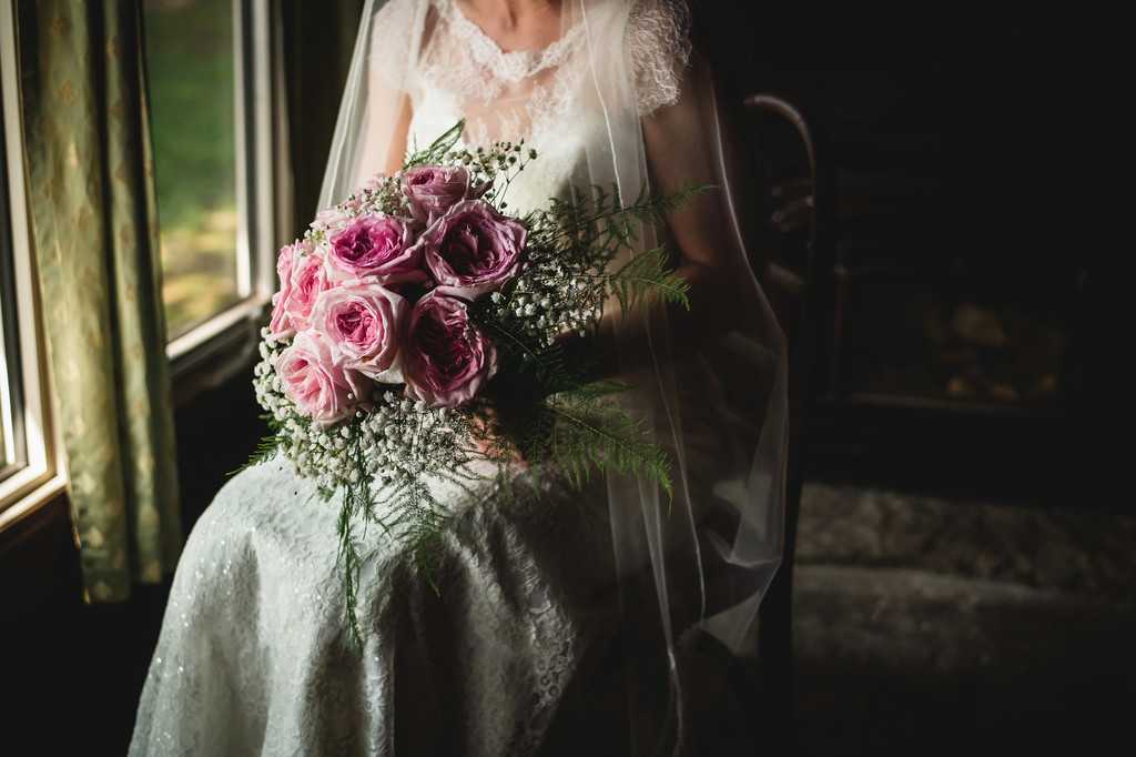 Beautiful Bridal Bouquet of Pink Roses