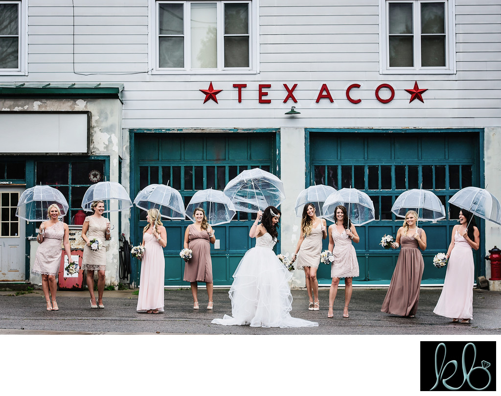 Rainy Bridal Party Photo in Vancouver