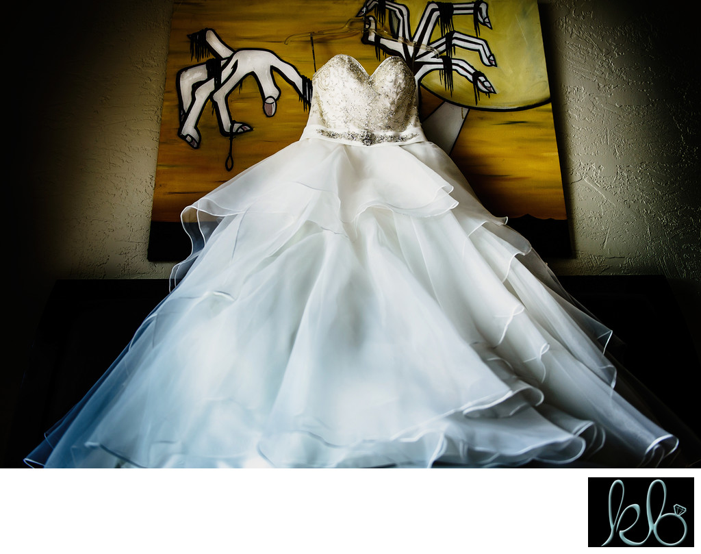 Ruffled Bridal Dress Hanging 