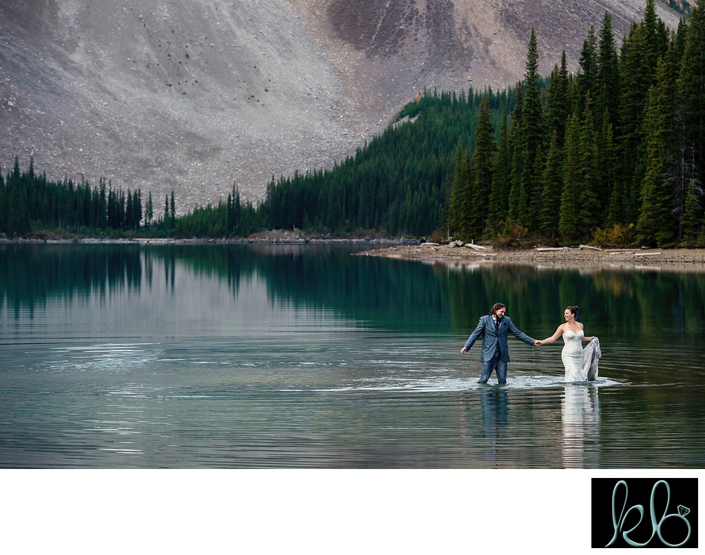 Trash the Dress Moraine Lake Wedding Photos
