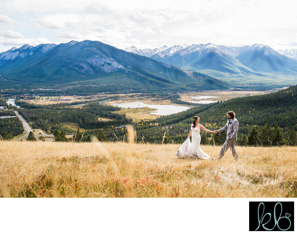 Wedding Photos at Tunnel Mountain Reservoir in Banff