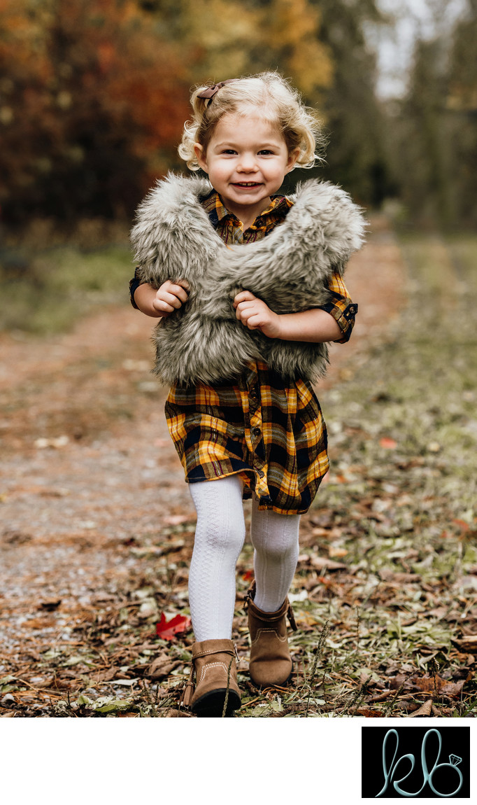 Precious Photo of Girl Running in the Fall