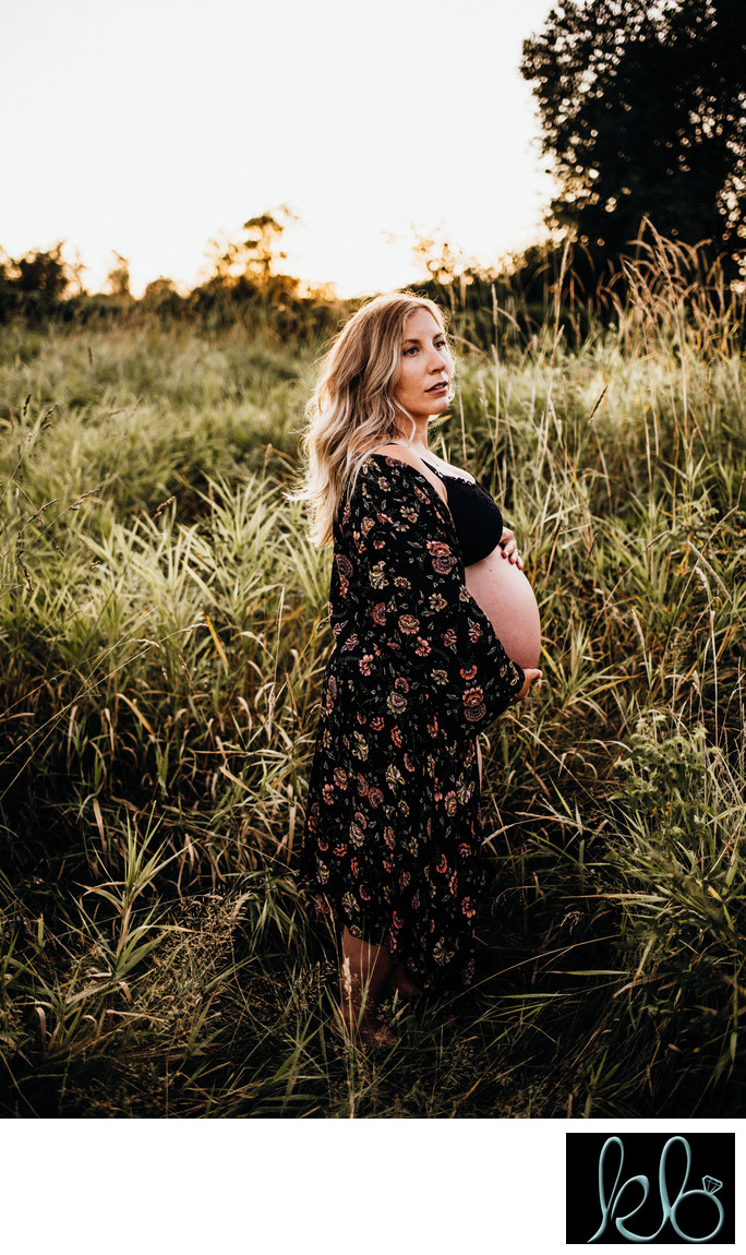 Maternity Photos of Langley Mom baring her belly