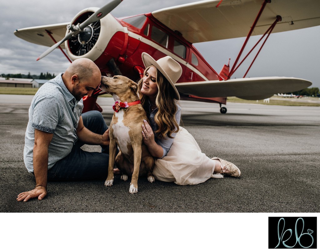 Airport Engagement Session with Puppy