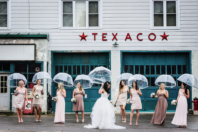 Rainy Bridal Party Photo in Vancouver