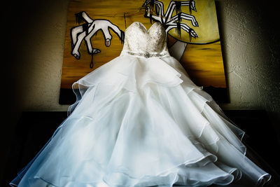 Ruffled Bridal Dress Hanging 