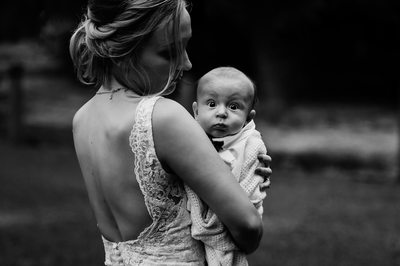Bride and Her Baby At Wedding in Langley