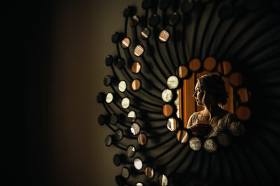 Creative Portrait of Bride in the Mirror