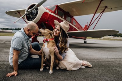 Airport Engagement Session with Puppy