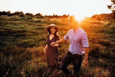 Sunset Photos of Couple at Mud Bay