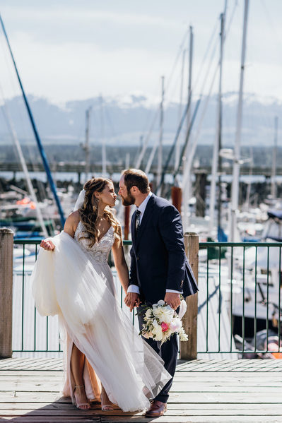 Bride and Groom's Wedding Photos at Harbour 
