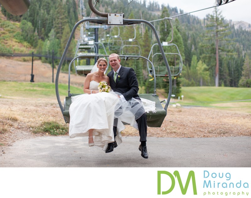 Everline Resort and Spa Wedding Ski Lift Photos