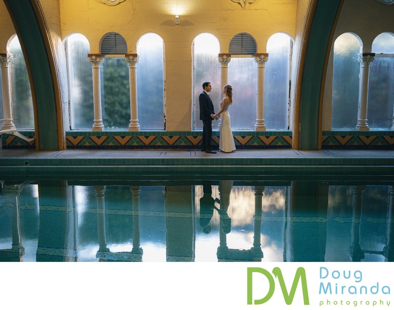 Berkeley City Club Wedding Pool Photo