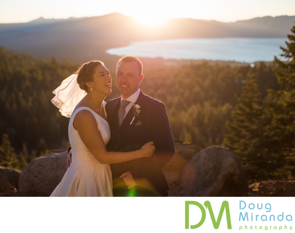 Tahoe Blue Estate Sunset Wedding Photos