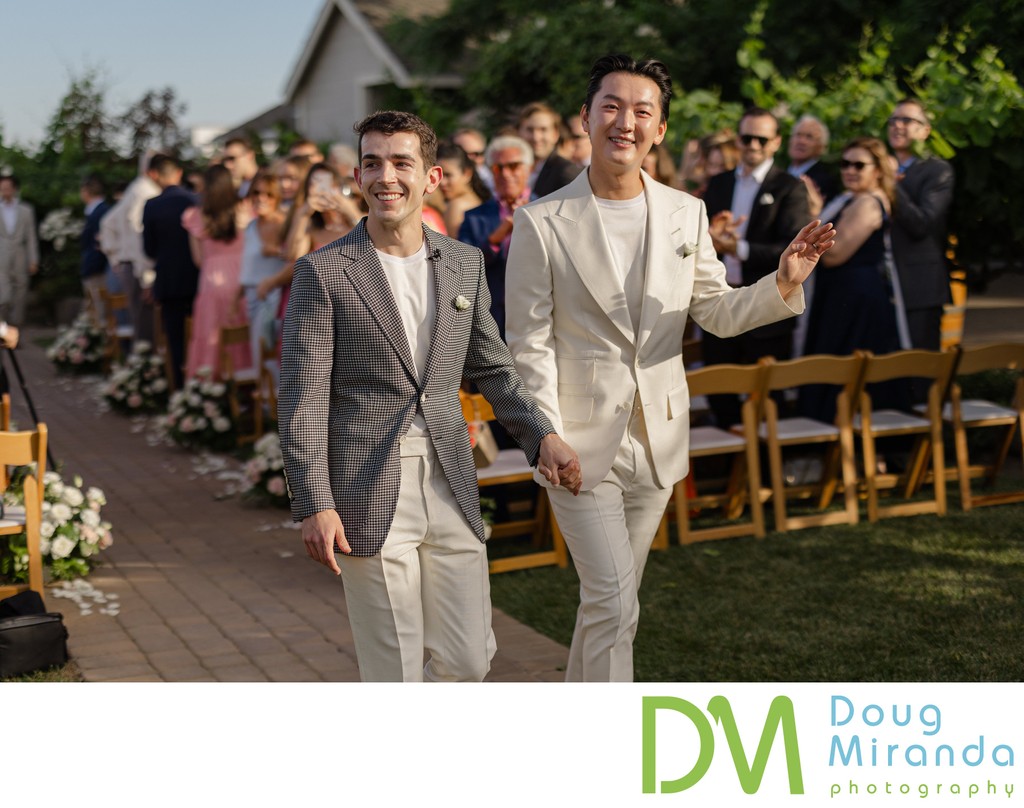 Scribner Bend Vineyards Wedding Ceremony Exit Photo