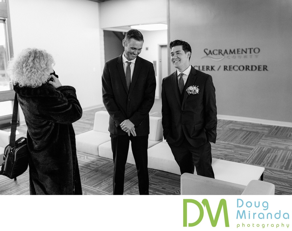 Sacramento County Clerk Candid Wedding Picture