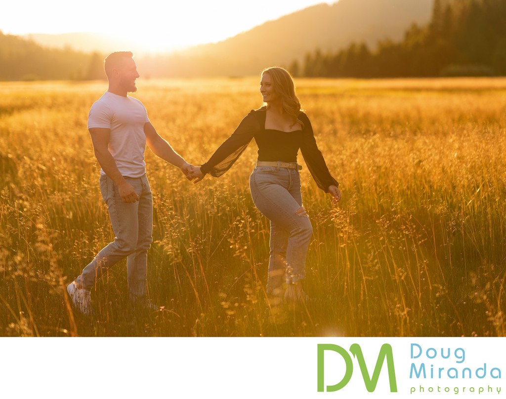 Hope Valley Sunset Engagement Session Photos