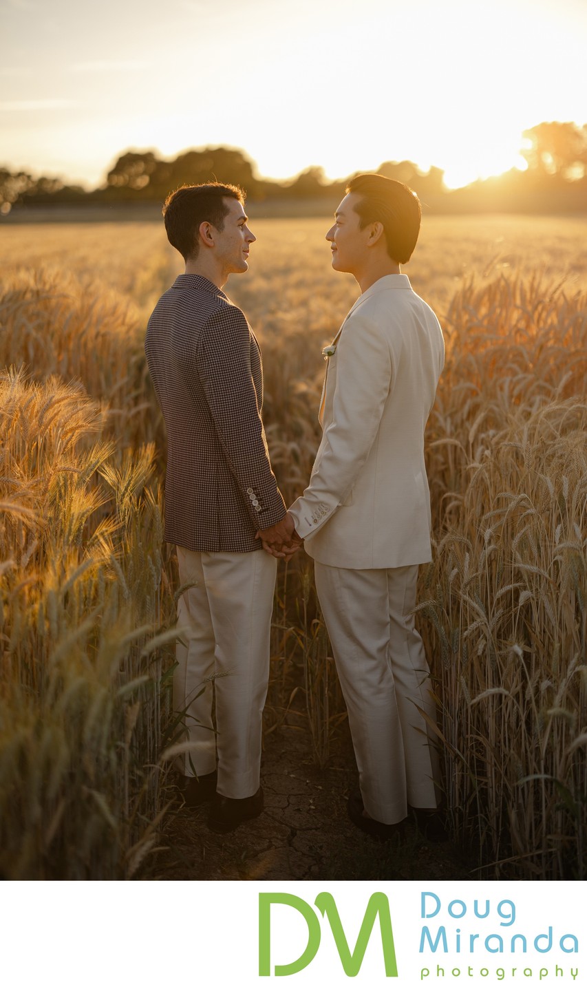 Scribner Bend Vineyards Wedding Sunset 