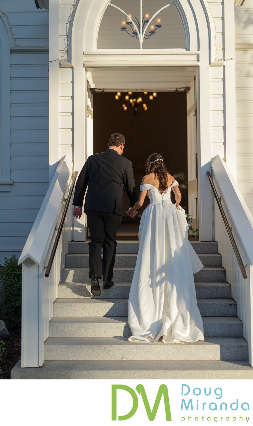 Old St. Mary’s Chapel Sunset Wedding Photo