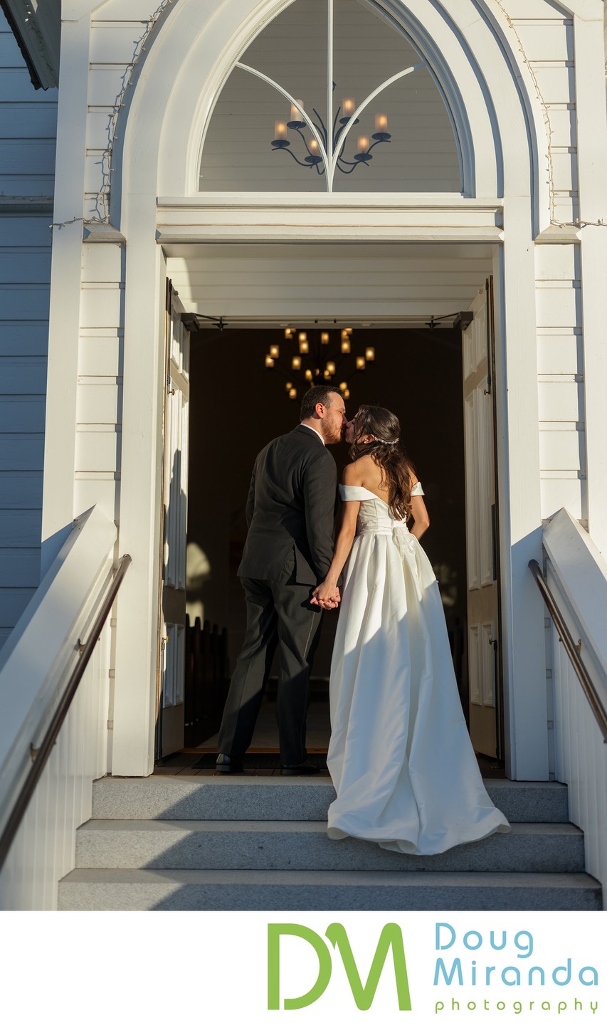 Old St. Mary’s Chapel Wedding Kiss