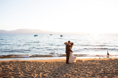 South Lake Tahoe Sunset Beach Wedding Pictures 