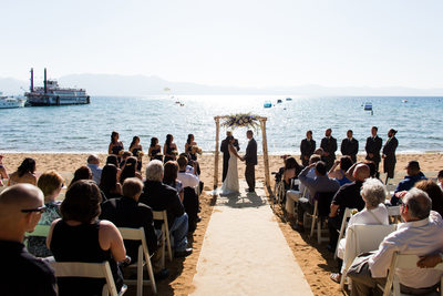 Zephyr Cove Resort Beach Wedding Ceremony Pictures