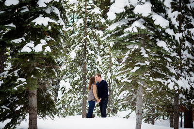 Winter Lake Tahoe Engagement 