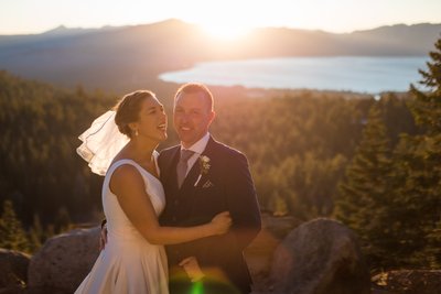 Tahoe Blue Estate Sunset Wedding Photos
