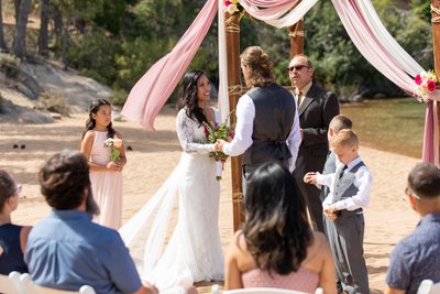 Round Hill Pines Beach Wedding Ceremony Photos