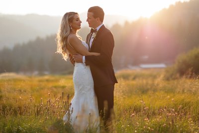 Resort at Squaw Creek Sunset Wedding Photo