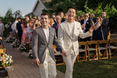 Scribner Bend Vineyards Wedding Ceremony Exit Photo