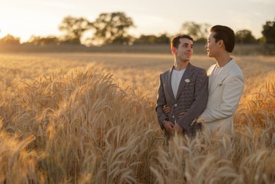 Scribner Bend Vineyards Wedding Sunset Photo