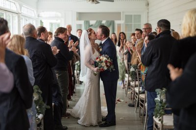 Sequoia Mansion Wedding Ceremony Kiss