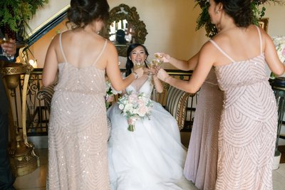 Grand Island Mansion Bridal Champagne Toast 