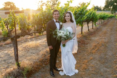 Scribner Bend Vineyards Sunset Wedding Photos