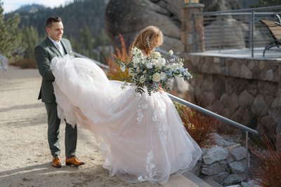 Tahoe Blue Estate Candid Wedding Photo